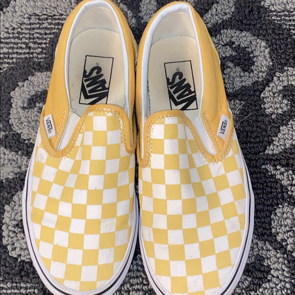 Yellow check Vans